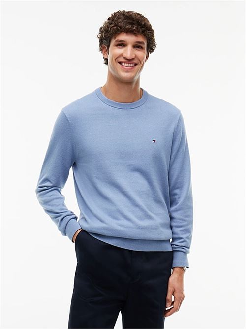 pima org ctn cashmere crew neck TOMMY HILFIGER | MW0MW28046C2B